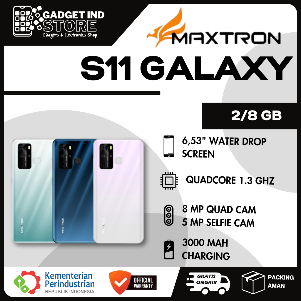 MAXTRON S11 GALAXY 4/32 GB GARANSI RESMI MAXTRON S11 GALAXY QUAD CAMERA