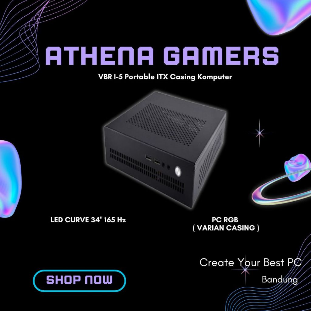 VBR I-5 Portable ITX Casing Komputer - Case+adapter | Athena Gamers