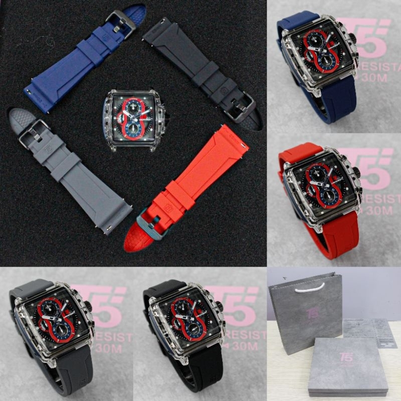 Jam Tangan Pria T5 H 4032 G Rubber Original