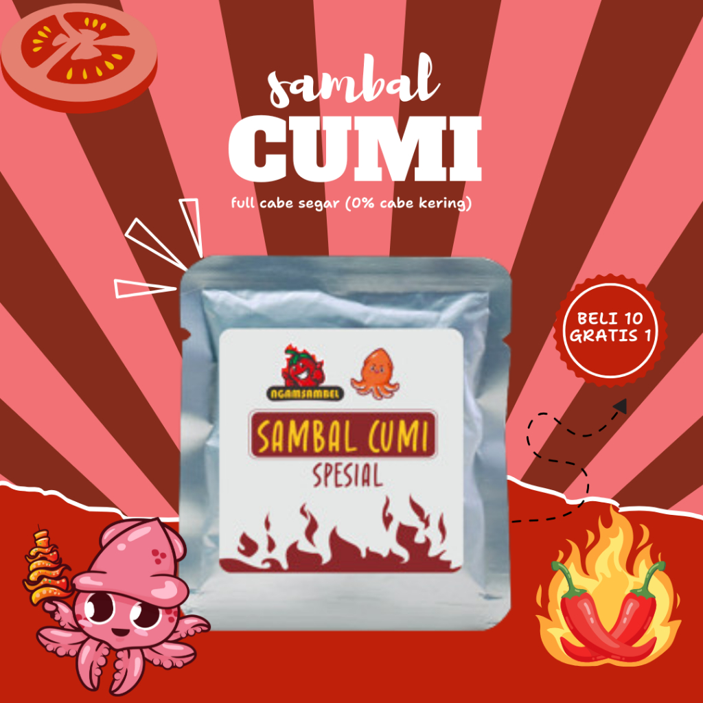 

NGAMSAMBEL - Sambal Cumi Spesial Sachet 20gram