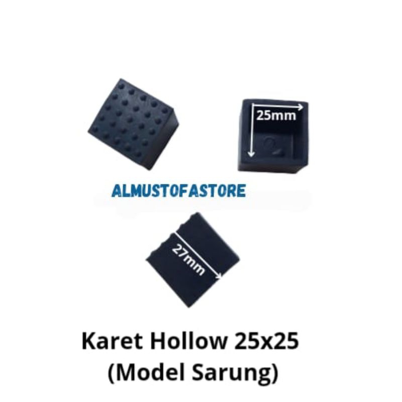 Karet Hollow 25x25 Model Sarung /Karet Kaki Kursi Meja Hollow
