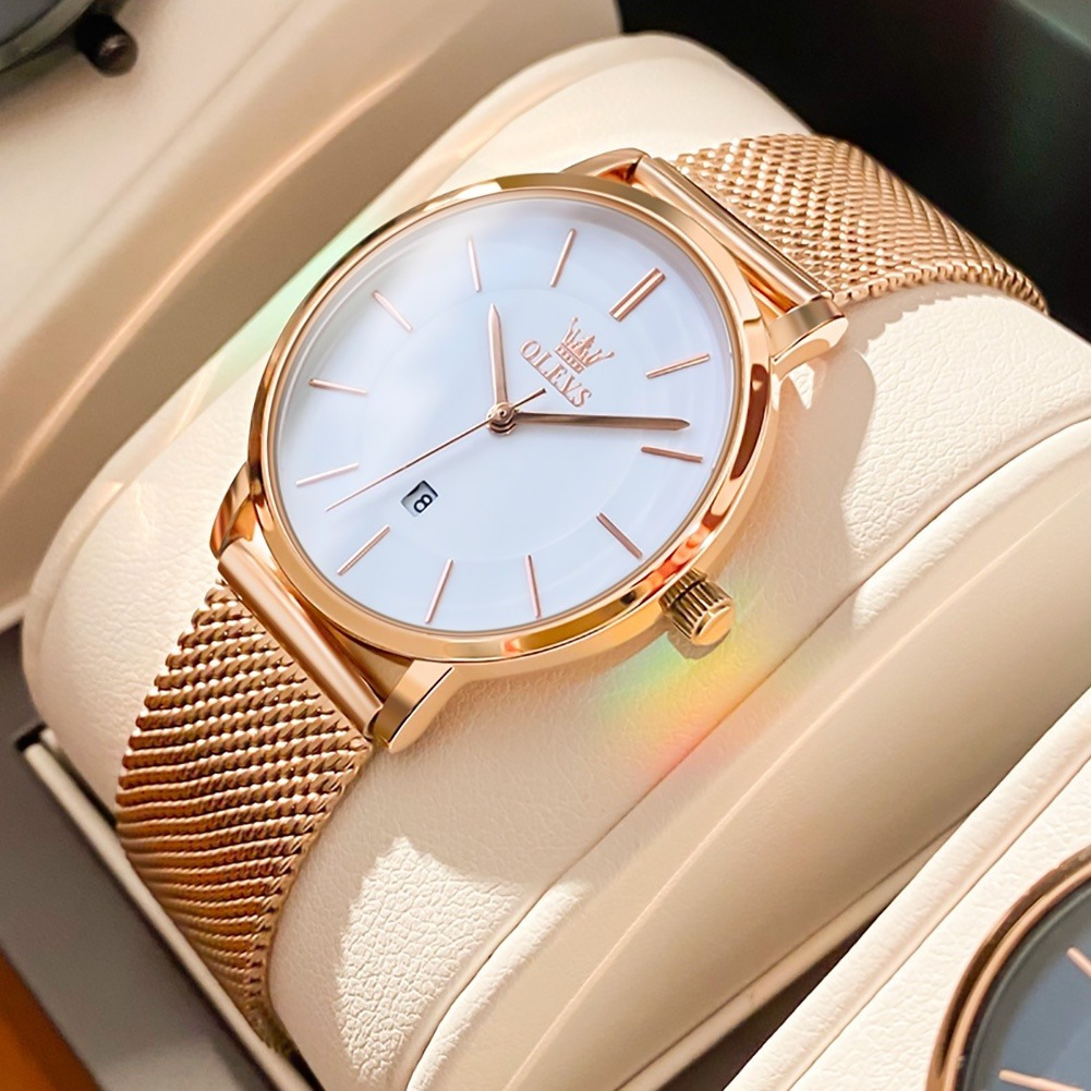 Jam Tangan Wanita Import Original Anti Air Kecil OLEVS Branded Elegan Rose Gold Ultra Women Watch