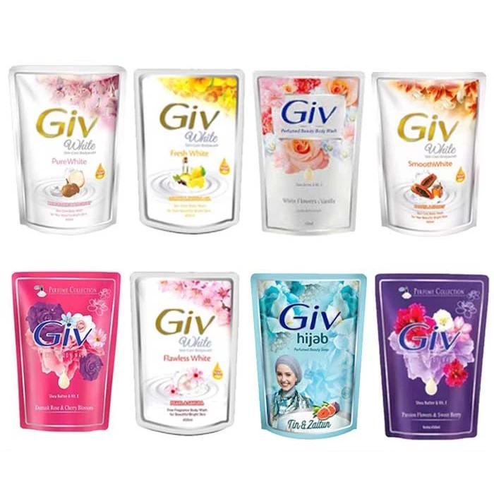 GIV Body Wash Refill Pouch | Perfumed Beauty Body Wash | White Skincare Bodywash | Sabun Mandi Cair