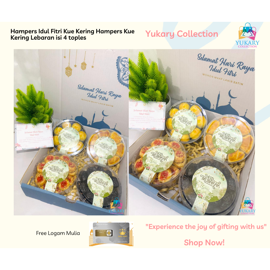 

Hampers Idul Fitri Kue Kering Hampers Kue Kering Lebaran isi 4 toples