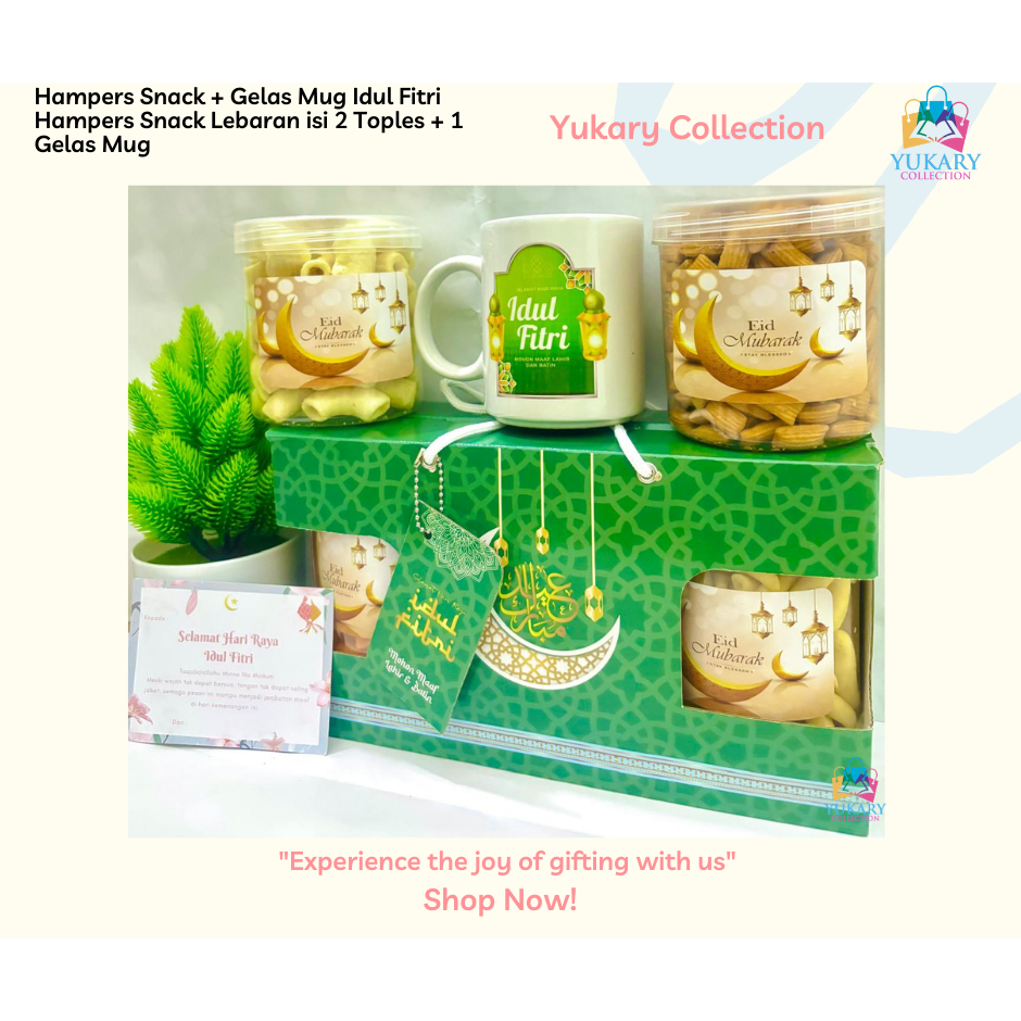 

Hampers Snack + Gelas Mug Idul Fitri Hampers Snack Lebaran isi 2 Toples + 1 Gelas Mug