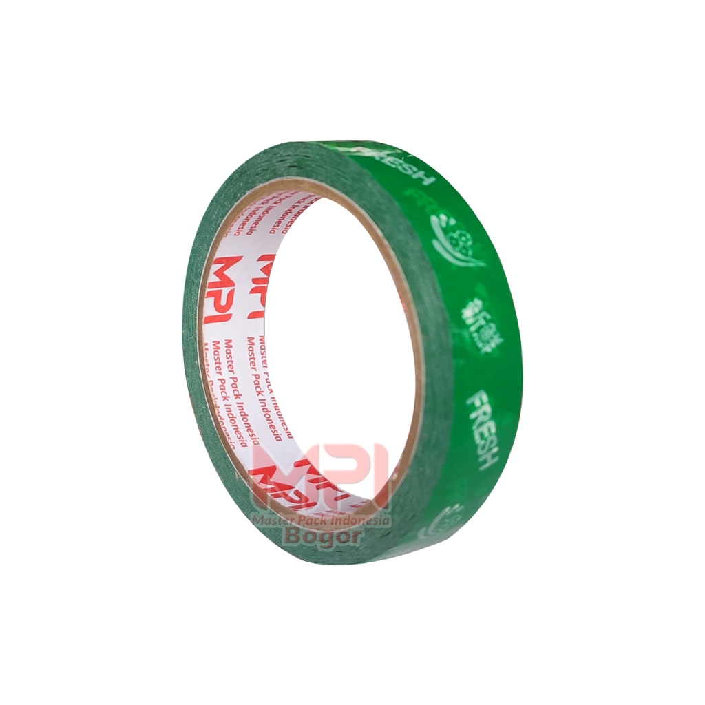 

8 PCS - Isolasi Fresh Hijau 18 mm x 50 Meter - Lakban Untuk Sayur & buah Fresh - Master Pack