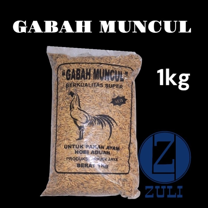 Gabah Muncul Kemasan 1kg Pakan Ayam Hobi Aduan
