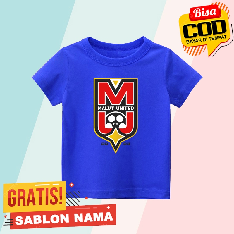 Baju Kaos Anak Malut United / Kaos Anak Laki Laki & Perempuan Custom Nama Malut United