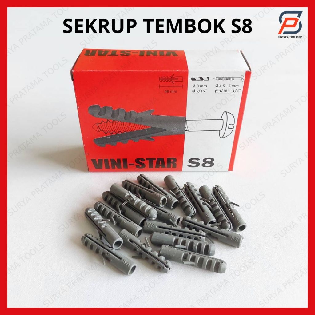 Sekrup Angkur S8 Skrup Tembok Penahan Baut Tanam Tembok Pengait Baut Sekrup Dinding