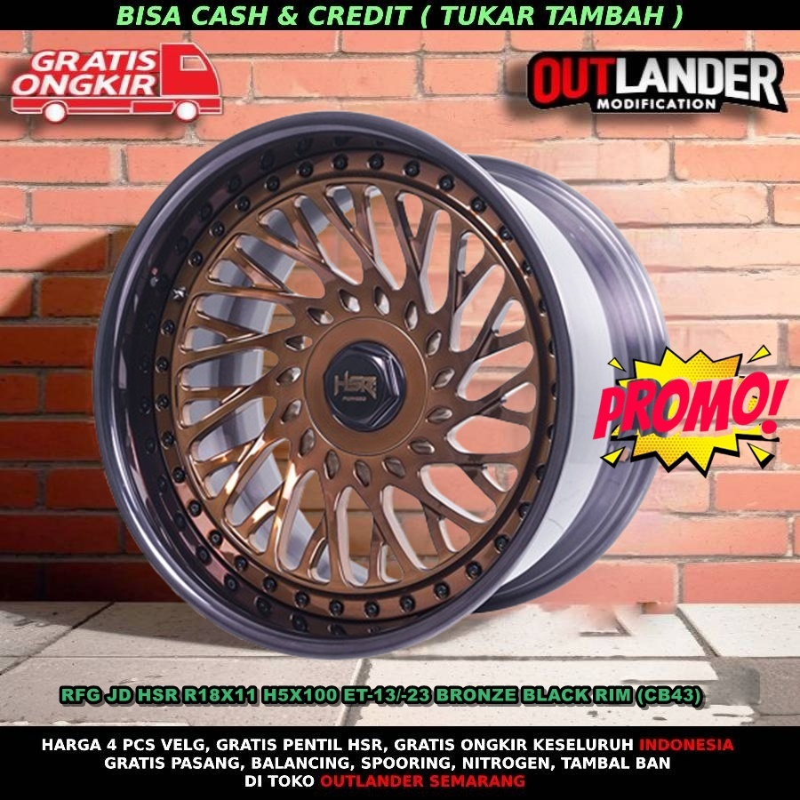 VELG MOBIL FORGED RACING RING 18 TYPE HSR RFG JD R18X11 H5X100 ET-13/-23 BRONZE BLACK RIM FOR FT86