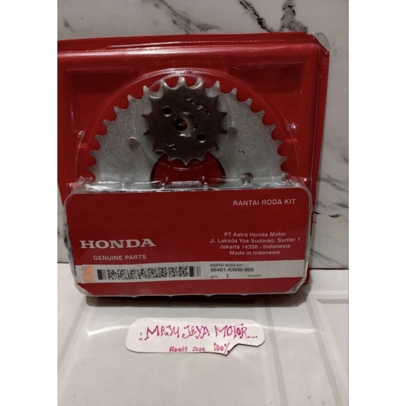 Gear set KWW gear depan belakang plus Rantai Honda Blade new Revo new Revo absolute Revo fit Revo in
