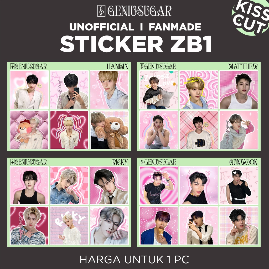 

[PERSEGI ZB1] STICKER KISS CUT SELKOR DECO KPOP