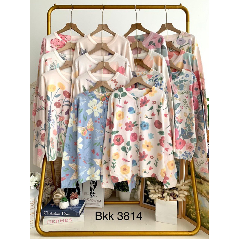 CARDIGAN RAJUT BUNGA IMPORT BANGKOK CHINA / CARDI RAJUT WANITA IMPORT BUNGA