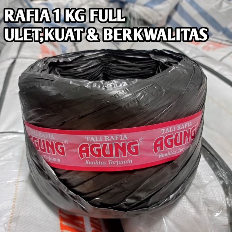 

Tali Rafia 1KG Full Warna Hitam Kwalitas Terjamin / Tali Plastik / Tali serbaguna / Tali Pertanian / Tali Salaran