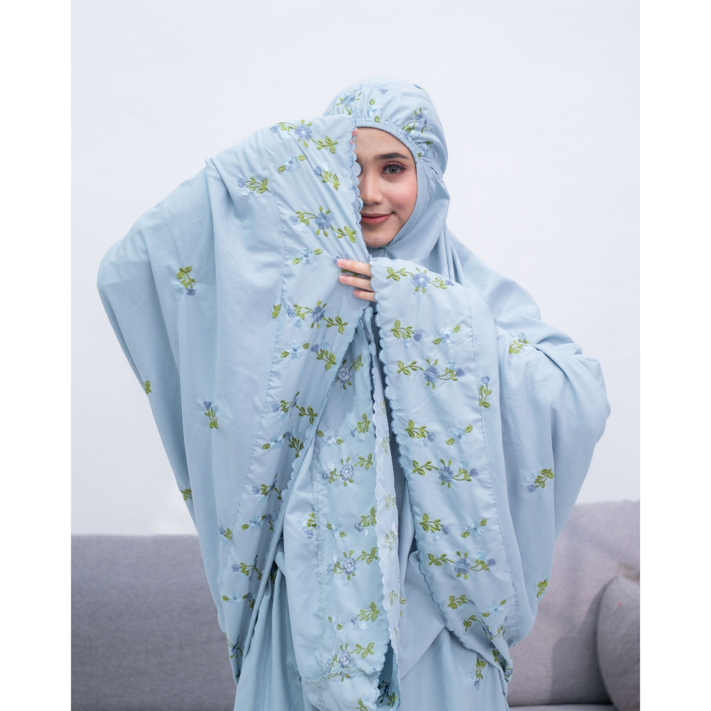 Dzakiyya - Mukena  Nazwa Bordir Tabur Bunga Katun Premium Ukuran Jumbo | Mukena lebaran 2026