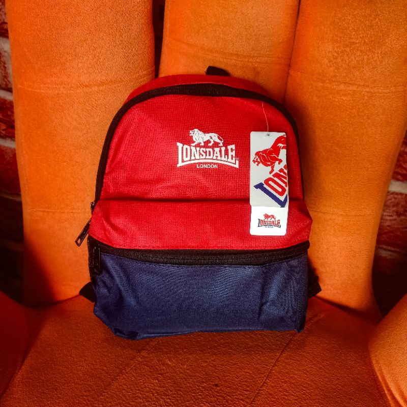Tas Ransel Lonsdale Mini Backpack Navy Ox Red Original