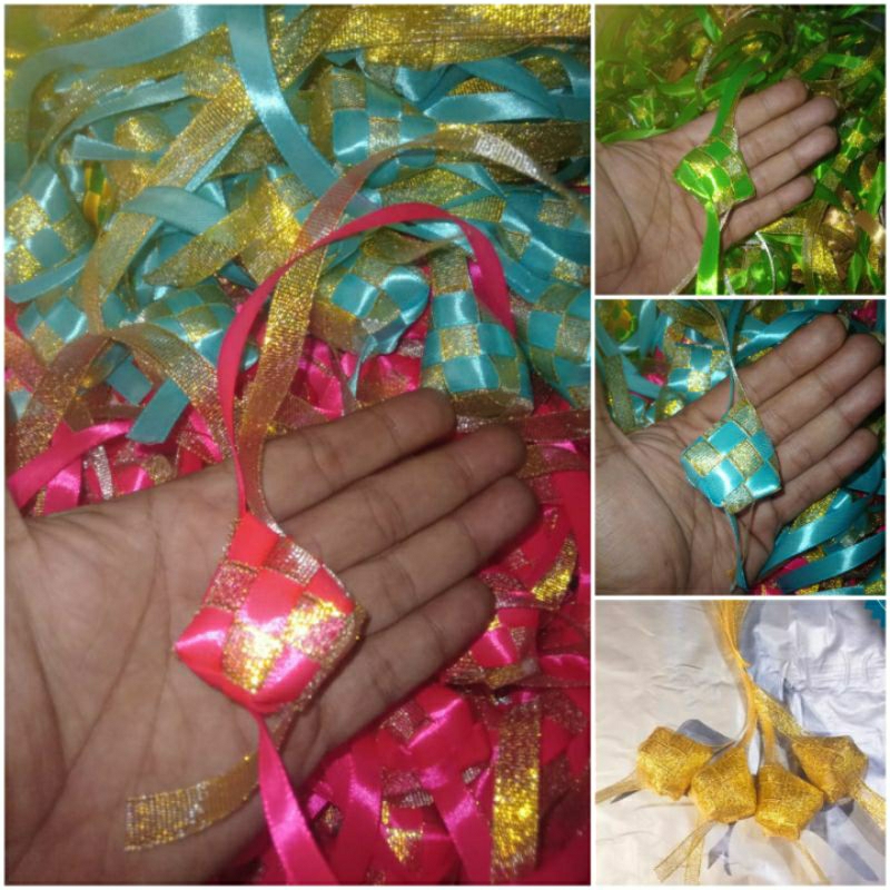 

ketupat pita gold glitter || katupat idul fitri