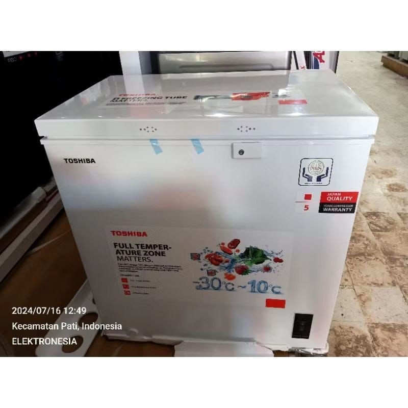 TOSHIBA CR-A258I FREEZER BOX, CHEST FREEZER, FREEZER DAGING KAPASITAS 200 LITER