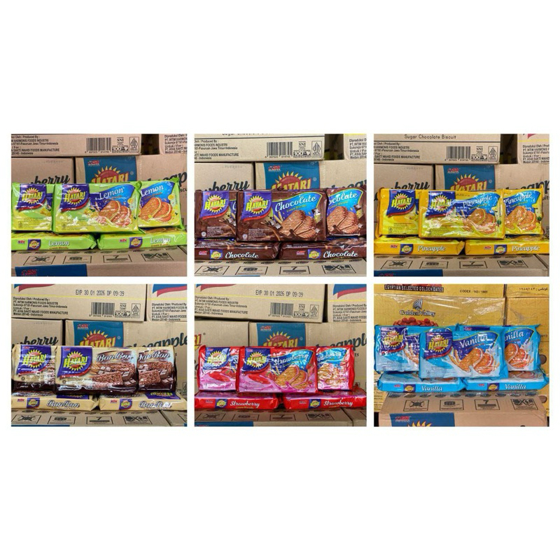 

( Karton ) Hatari Cream Biskuit Banana - Cokelat - Lemon - Strawberry - Bon Bon -Vanila x 21pack