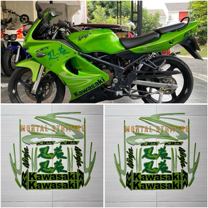 STIKER STRIPING MOTOR KAWASAKI NINJA RR 150 OLD 2011 HIJAU