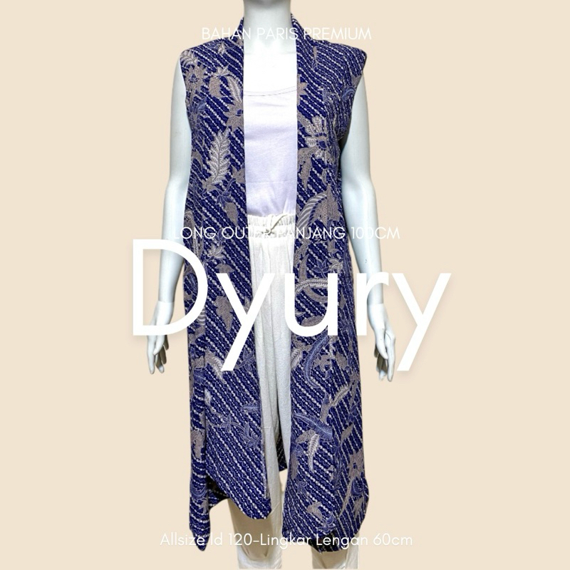 Atasan Outer Rompi Batik Panjang 100 Allsize Ld 120cm Lingkar Lengan 60cm Bahan Paris Premium