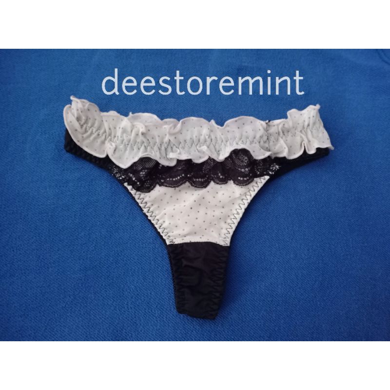 cd silky gstring satin renda sifon hitam putih cantik