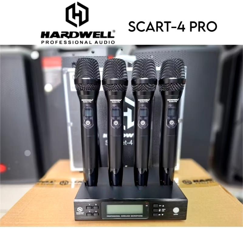 Mic wireless Hardwell 4 Mic Scarlet-4 Pro Original Hardwell 4 Microphone Wireless garansi resmi 1tah