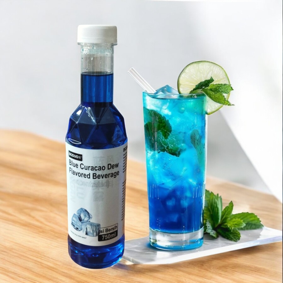 

Boduo Blue Curacao Dew Flavored Beverage Concentrated Sirup Biru 750ml