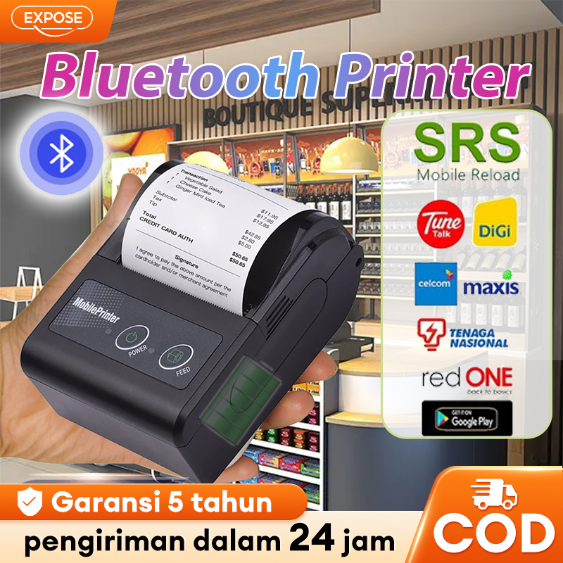 Printer Termal Printer Bluetooth Portable Mini Batrai Ppob Kasir Portable Baterai Mini Printer 58M