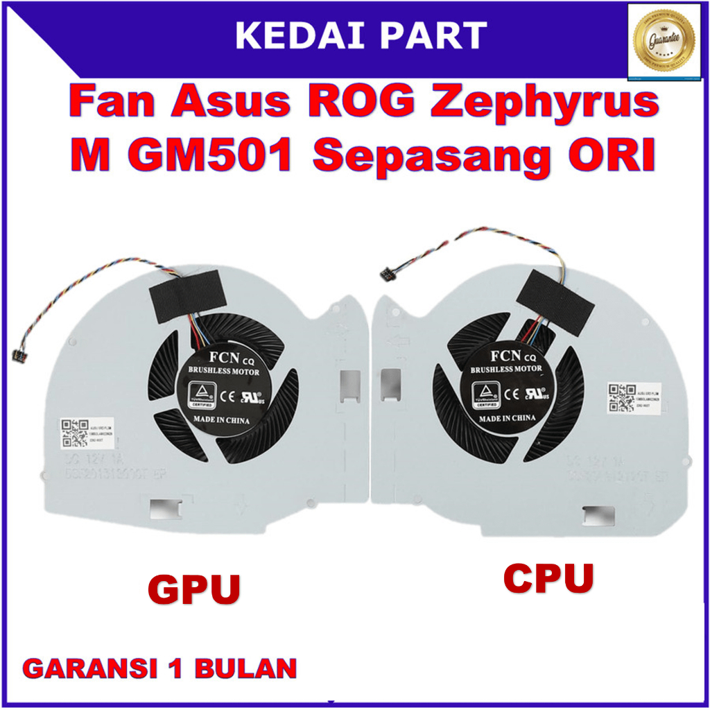 Kipas Fan Asus ROG Zephyrus M GM501 GM501G GM501GM GM501GS GU501 GU501G GU501GM CPU Kanan GPU Kiri