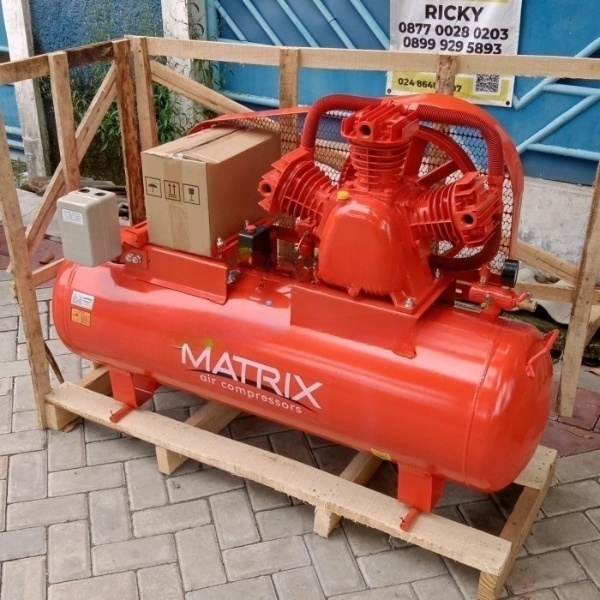 Matrix Kompresor Angin 5 HP 160 Liter + Engine Penggerak Diesel Solar / Dinamo Listrik MTX