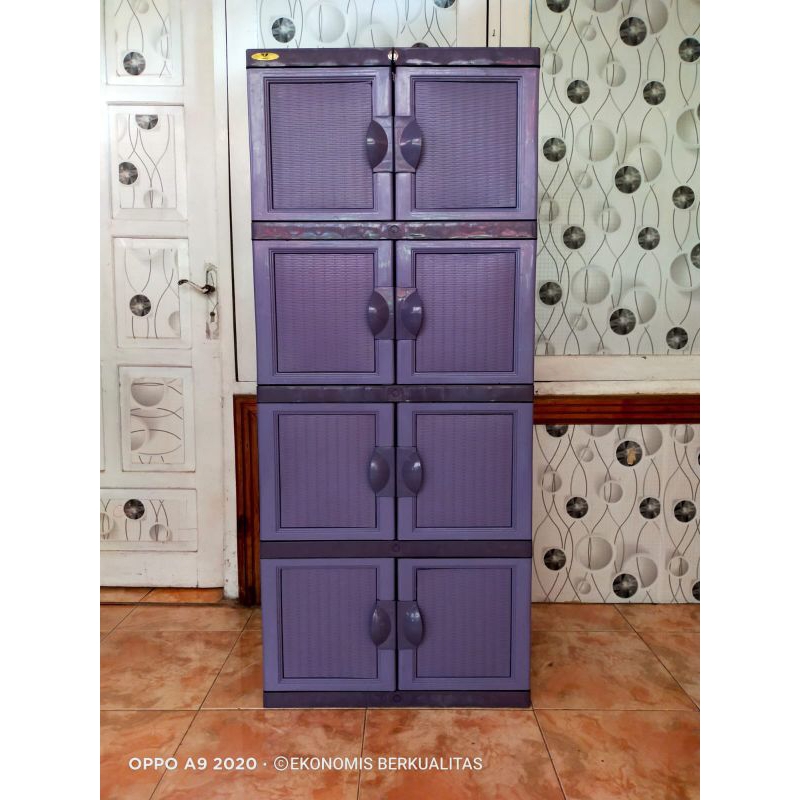 Lemari Plastik Minimalis Merk GMCC Mars  Susun 4 Tanpa Kaca