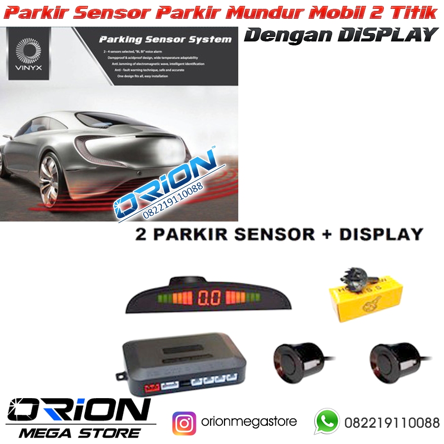 Parkir Sensor Parkir Mundur Mobil 2 Titik + DISPLAY
