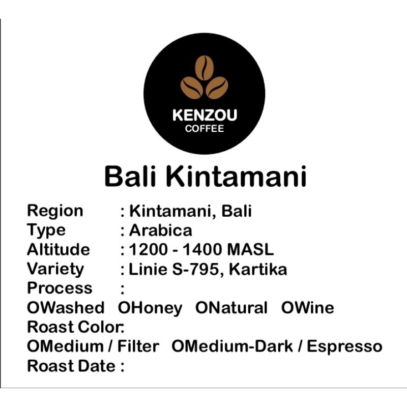 

Kenzou Coffee Biji Kopi Arabika Bali Kintamani Yellow Honey 200gr