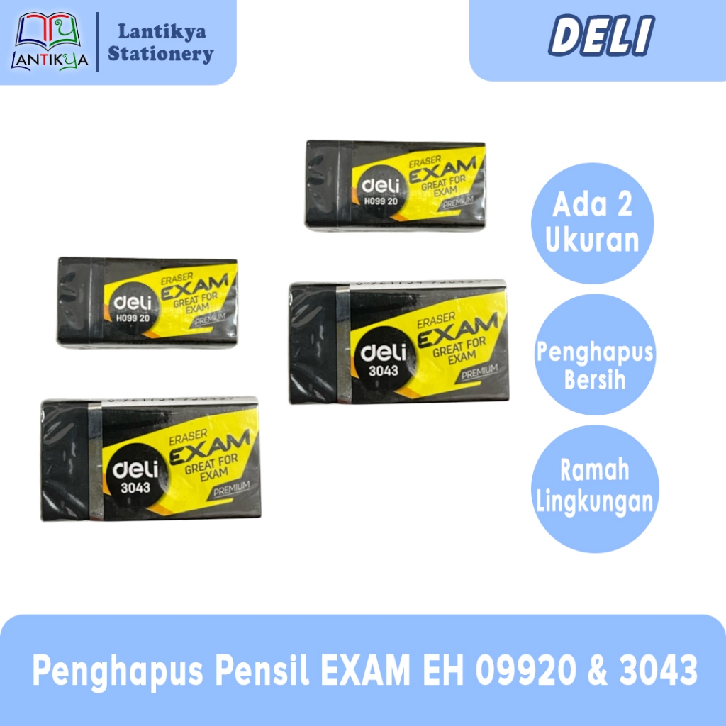

Deli Penghapus Eraser Ujian Exam 2B 33 15 12mm 10gram pcs Hitam Black EH 09920 & 3043