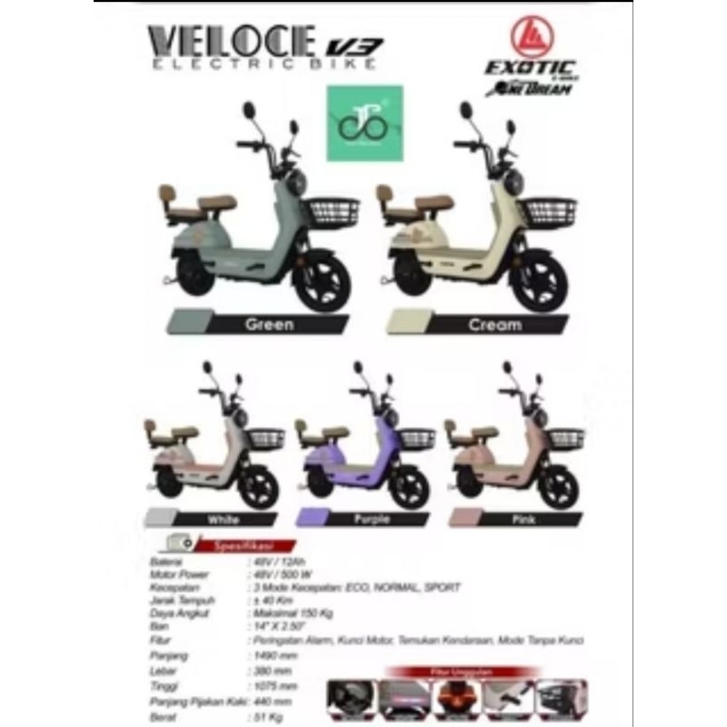 Sepeda Listrik Exotic Veloce V3