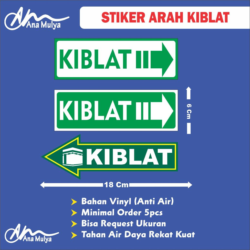 

Sticker Vinyl Stiker Ana Mulya Stiker Kiblat / Stiker Arah Kiblat Shalat