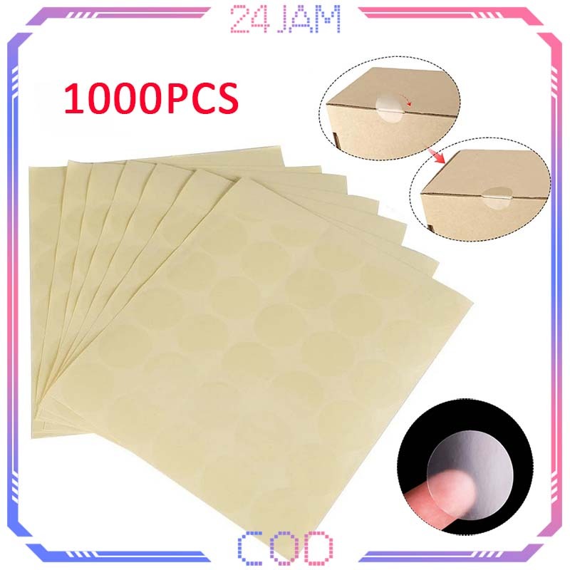 

1000pcs Sticker Segel Sticker Plastik Label Transparan 2/3cm Sticker Label Bulat Sticker Bulat