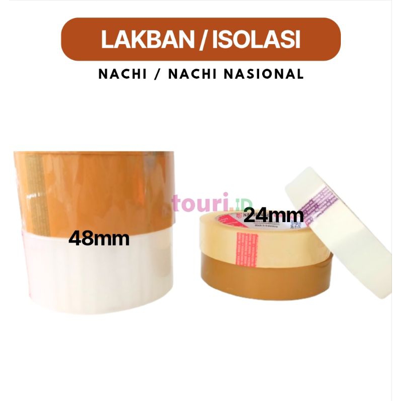 

Lakban Isolasi Bening Coklat 12mm 24mm 48mm Nachi Tape