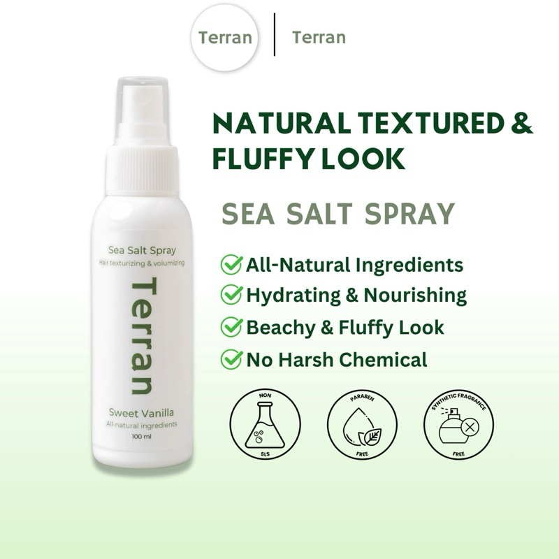 Terran Sea Salt Spray - Sea Salt Styling Spray for Texturizing Hair