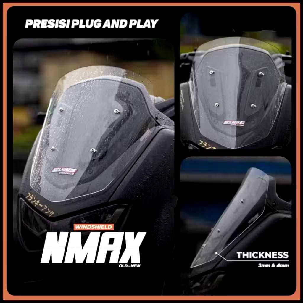 WINDSHIELD VISOR NMAX NEW STANDAR VISOR  NMAX 2019-2023 MODEL STANDAR ATL55