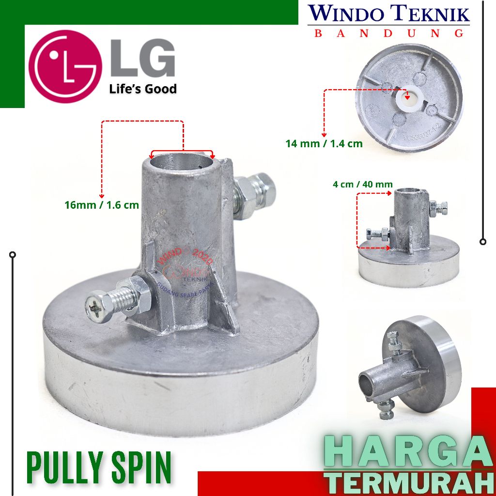 PULLY MOTOR DINAMO SPIN PENGERING LG 14MM | AS REM PULI / PULEY TIANG AS SAMBUNGAN KE TABUNG | PULLY