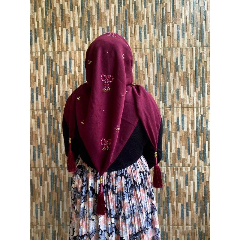 Hijab Sulam Pita terbaru tassel ori
