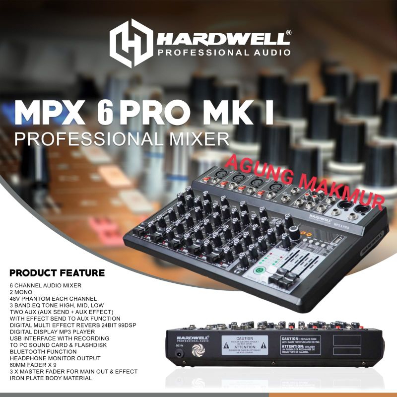MIXER HARDWELL MPX 6PRO MKI ORIGINAL - MIXER HARDWELL MPX 6 PRO MKI