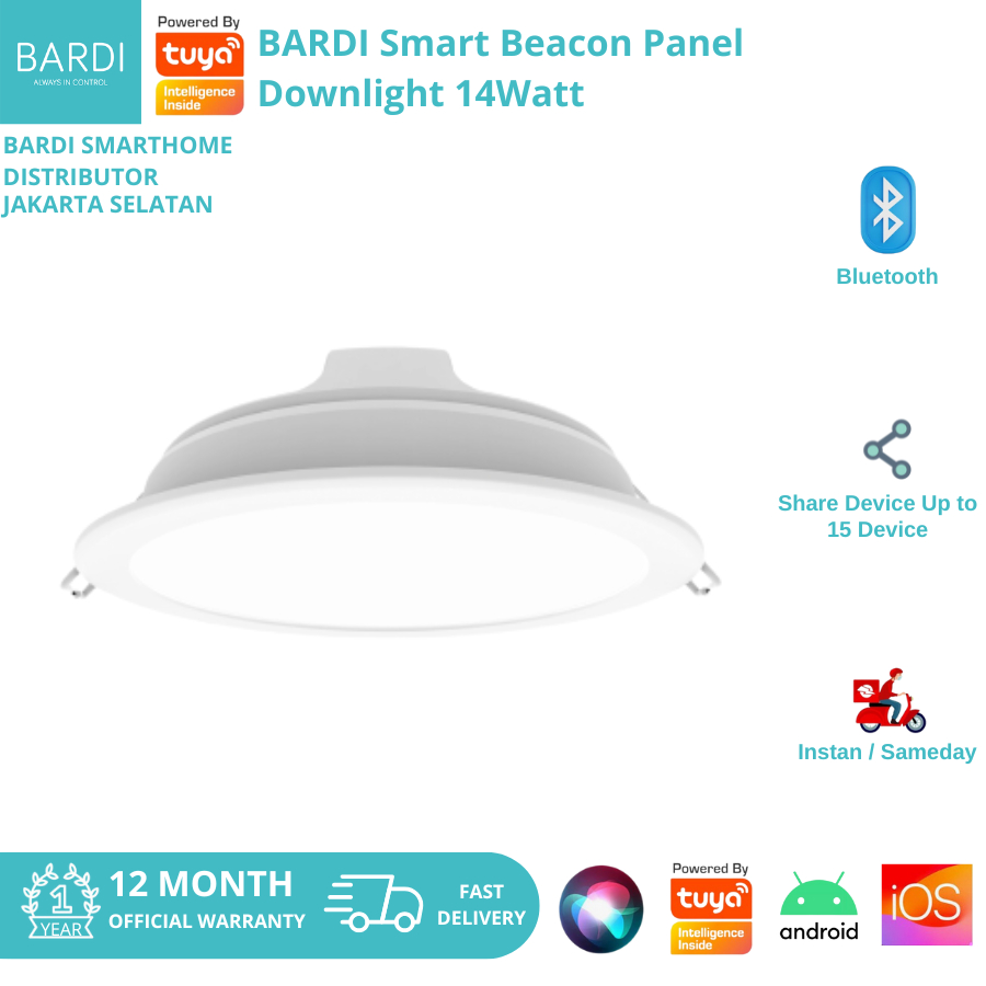 BARDI Smart Beacon Panel Downlight 14W RGBWW Bluetooth