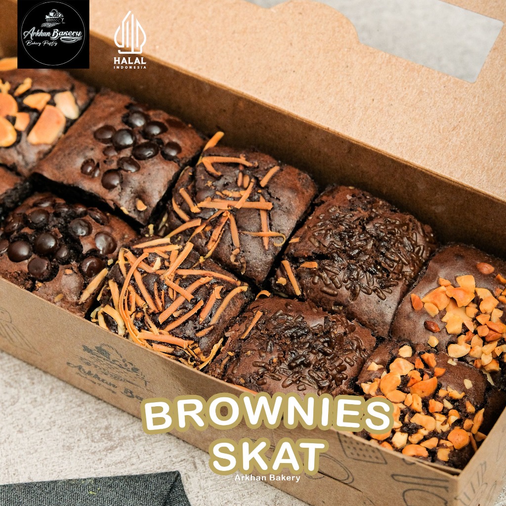 

Brownies Skat Brownies Panggang Varian Topping Arkhan Bakery