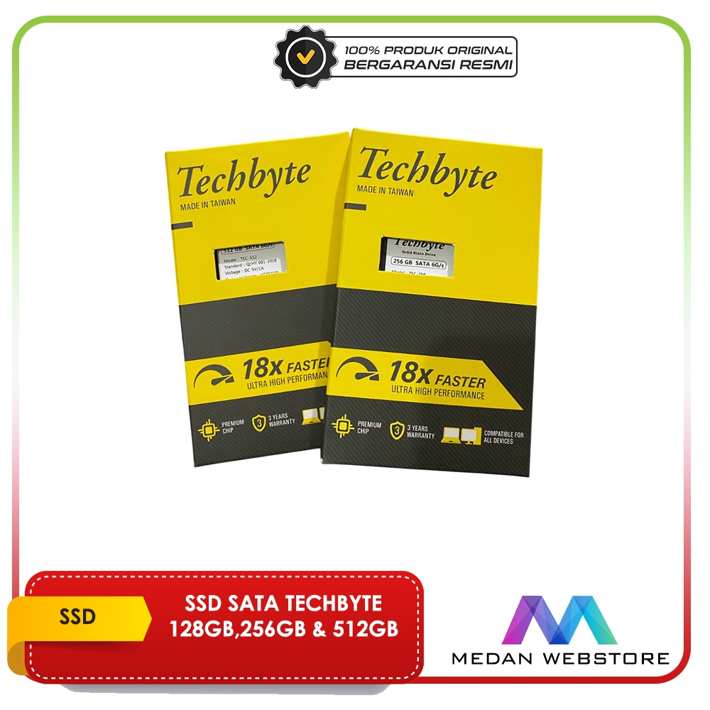 SSD SATA TECHBYTE 128Gb 256Gb 512Gb 1Tb Murah dan Original