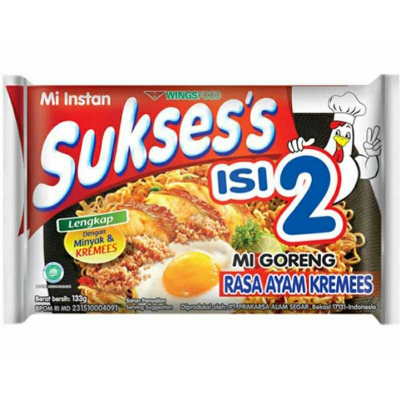 

Mi instan sukses's isi 2 mi goreng rasa ayam kremes 133g