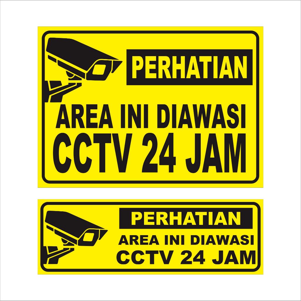 Papan nama dinding akrilik cctv