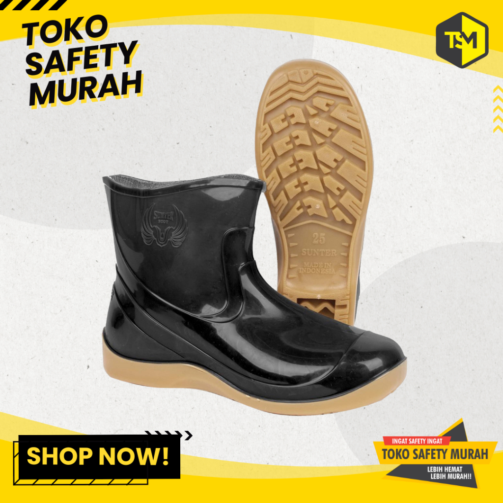 Sepatu Boot Sunter Relax Pendek Karet Anti Air Boots Fashion Pria Wanita